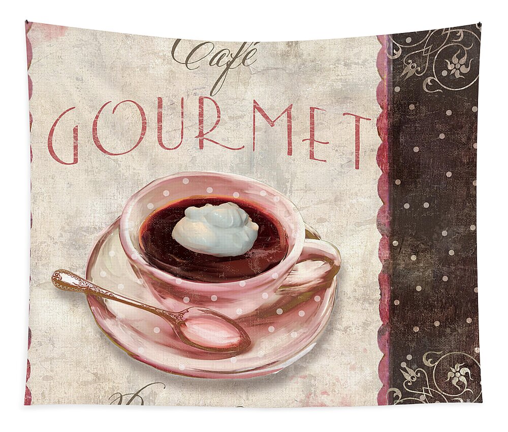 Coffee Tapestry featuring the painting Patisserie Cafe Gourmet Coffee by Mindy Sommers