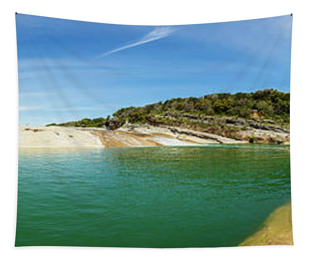 Pedernales Falls Tapestry featuring the photograph Pedernales Falls Pano2 by Raul Rodriguez