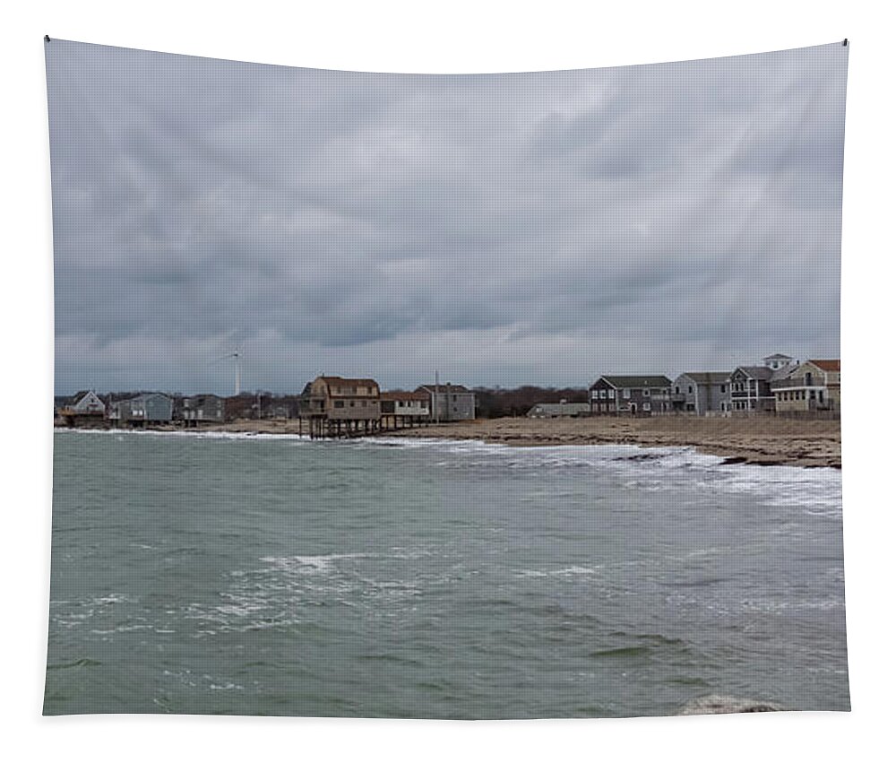 Scituate Tapestry featuring the photograph Peggoty Beach in Scituate Massachusetts by Brian MacLean