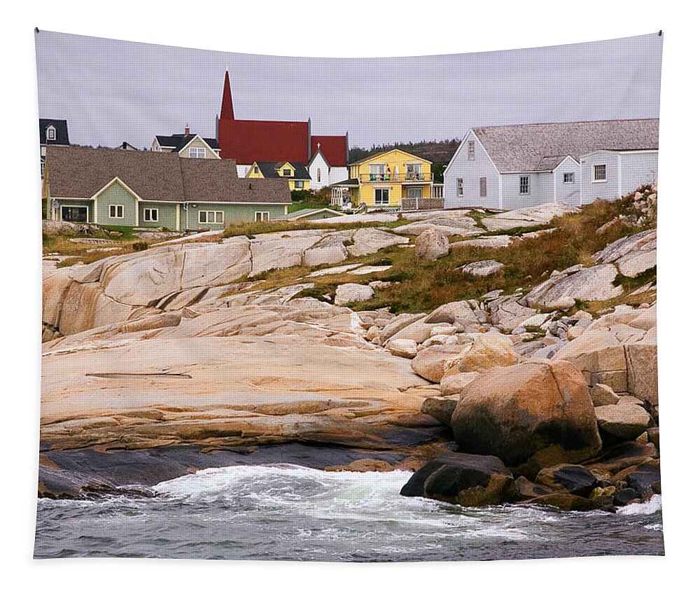 Peggy's Cove Tapestry featuring the photograph Peggy's Cove by Linda McRae