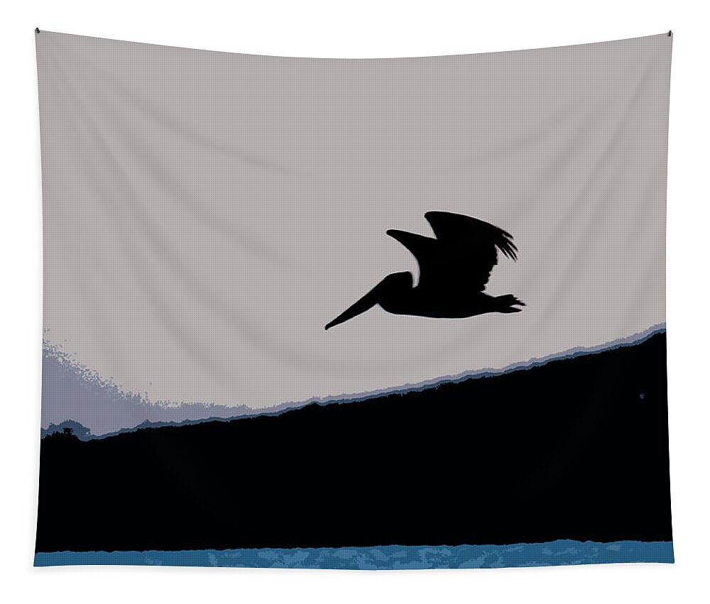 Pelican Tapestry featuring the photograph Pelican Flight by Julia McHugh