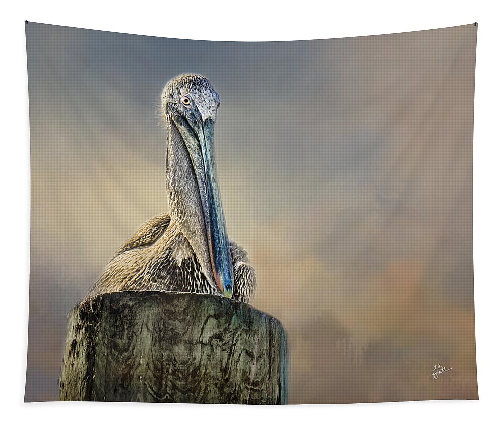 Pelicans Tapestry featuring the photograph Pelican In Paradise by TK Goforth