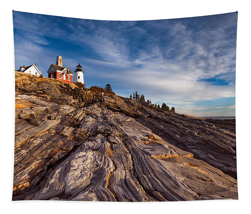 Lighthouse Tapestry featuring the photograph Pemaquid Point by Darren White