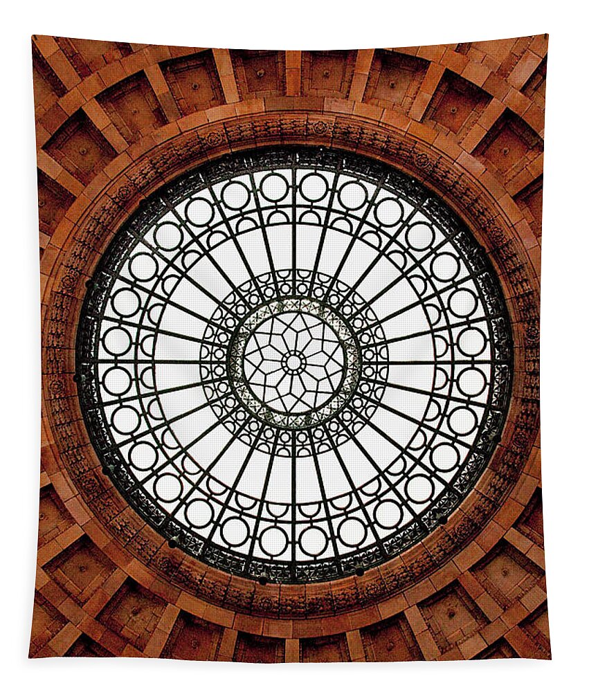 Pennsylvania Station Tapestry featuring the photograph Pennsylvania Station Dome - Pittsburgh by Mitch Spence