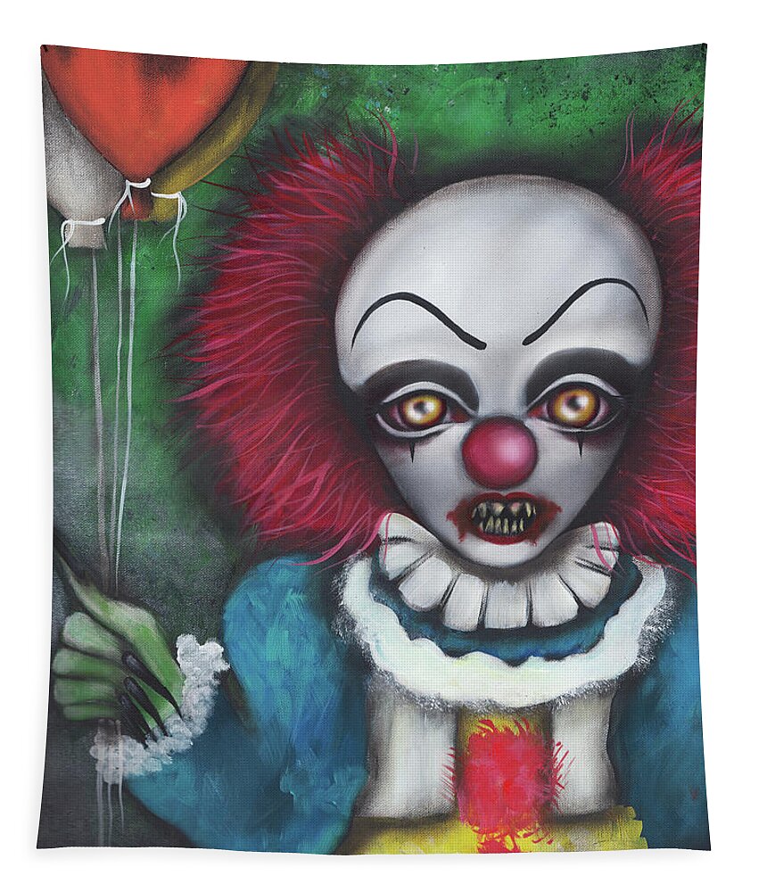 Pennywise Tapestry featuring the painting Pennywise by Abril Andrade