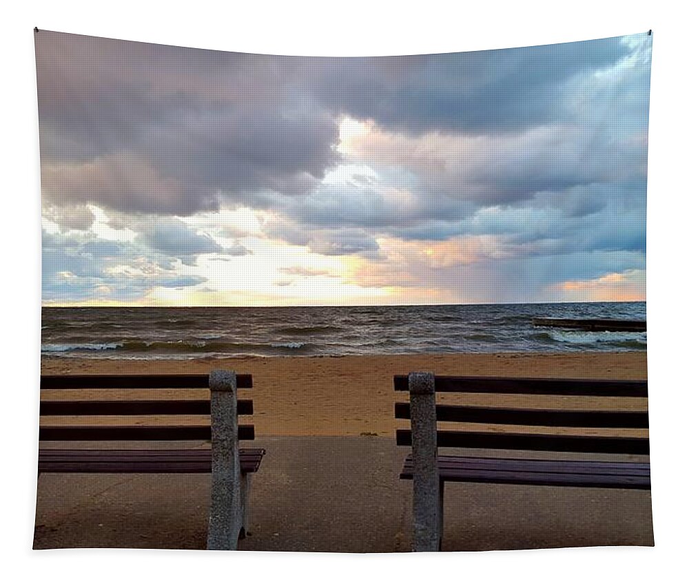Lake Ontario Tapestry featuring the photograph Perspectives, Looking Forward, Looking Back by Dani McEvoy