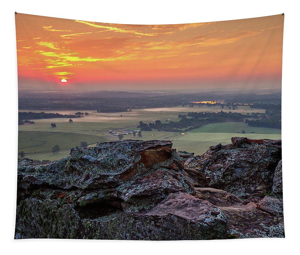 Sunrise Tapestry featuring the photograph Petit Jean Sunrise by Eilish Palmer