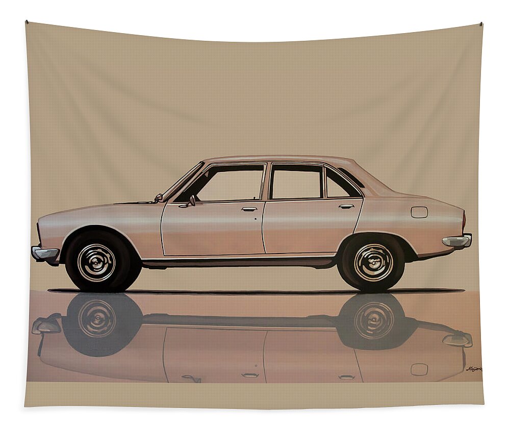 Peugeot 504 Tapestry featuring the painting Peugeot 504 1968 Painting by Paul Meijering