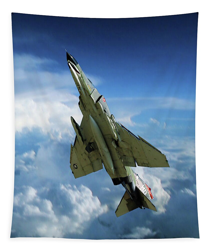 F-4 Tapestry featuring the digital art Phantom Power Out by Airpower Art