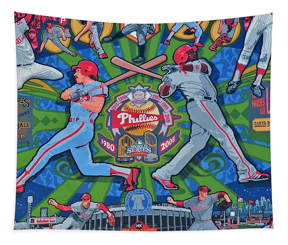 Philadelphia Tapestry featuring the photograph Philadelphia Phillies by Frozen in Time Fine Art Photography