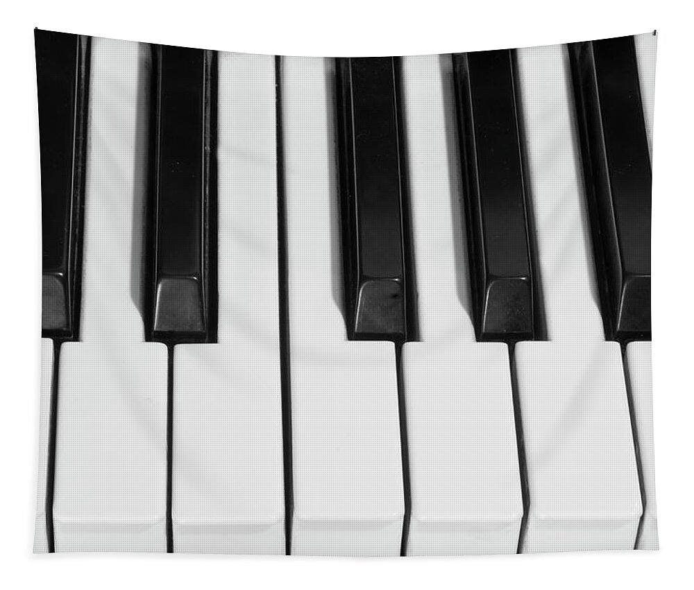 Piano Tapestry featuring the photograph Piano Octave BW by James BO Insogna