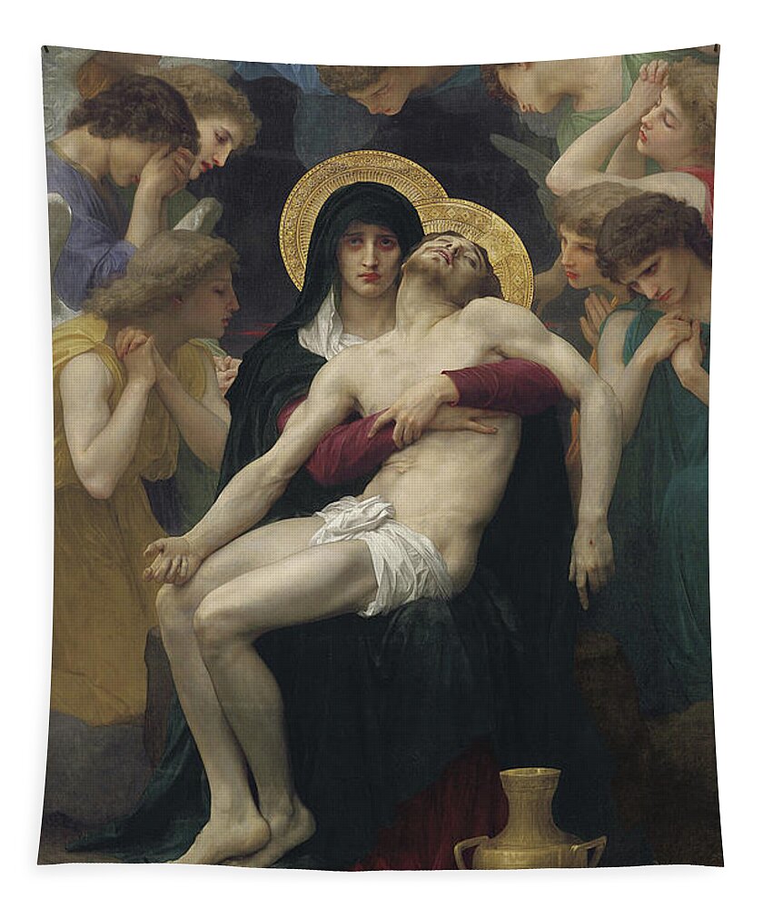 Pieta Tapestry featuring the painting Pieta by William Adolphe Bouguereau