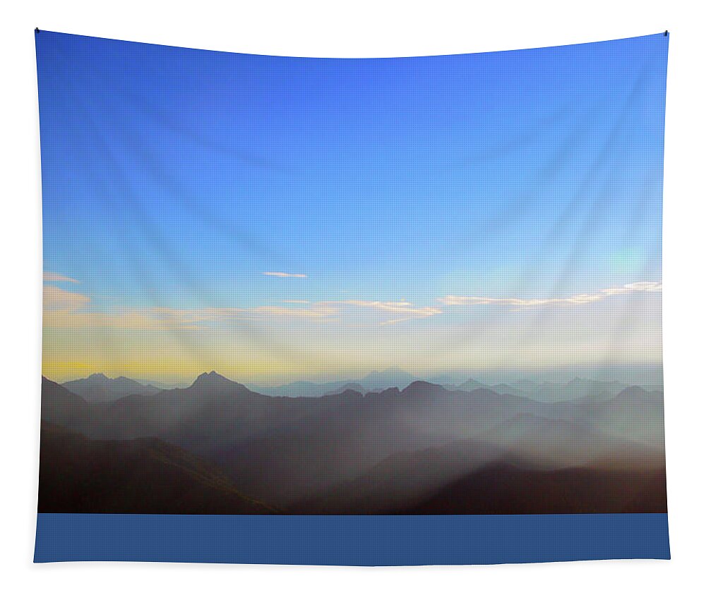 Landscape Tapestry featuring the photograph Pilchuck and Three Sisters Sunrise by Brian O'Kelly