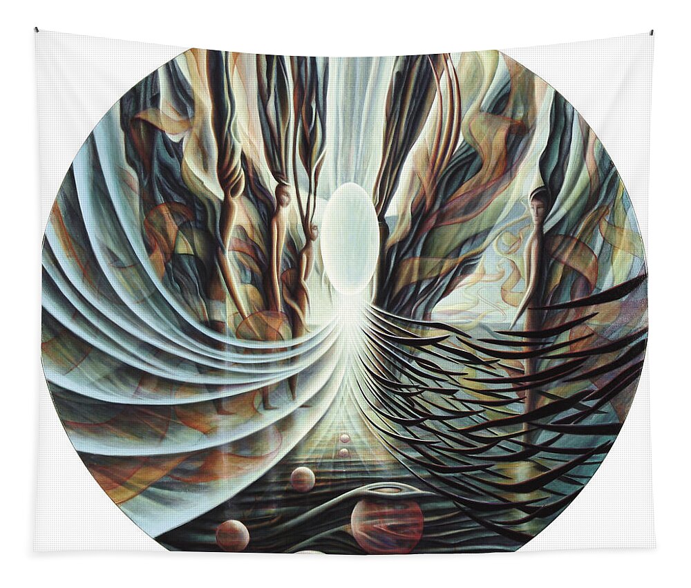 Spiritual Paintings Tapestry featuring the painting Pillars by Nad Wolinska