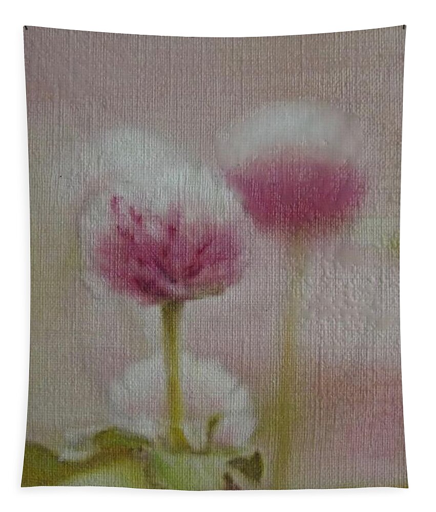 Pink Tapestry featuring the painting Pink Mist by Cara Frafjord