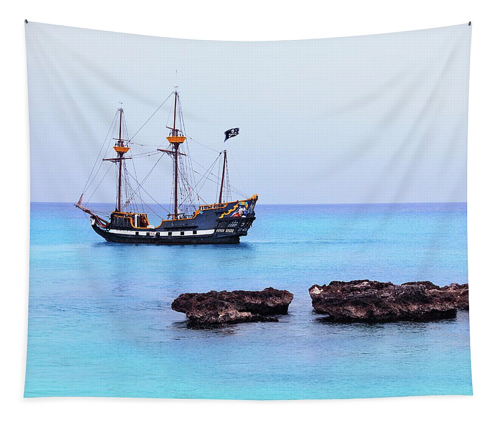 Ship Tapestry featuring the photograph Pirates Of The Caribbean by Iryna Goodall