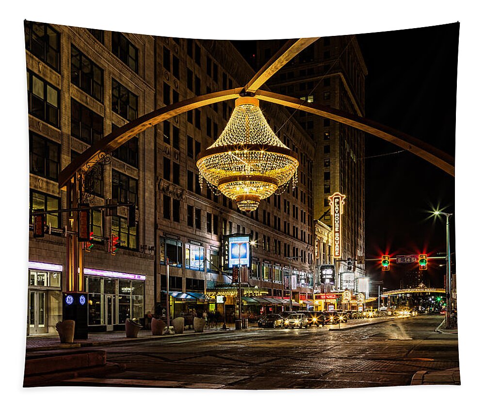 Playhouse Square Tapestry featuring the photograph Playhouse Square by Dale Kincaid