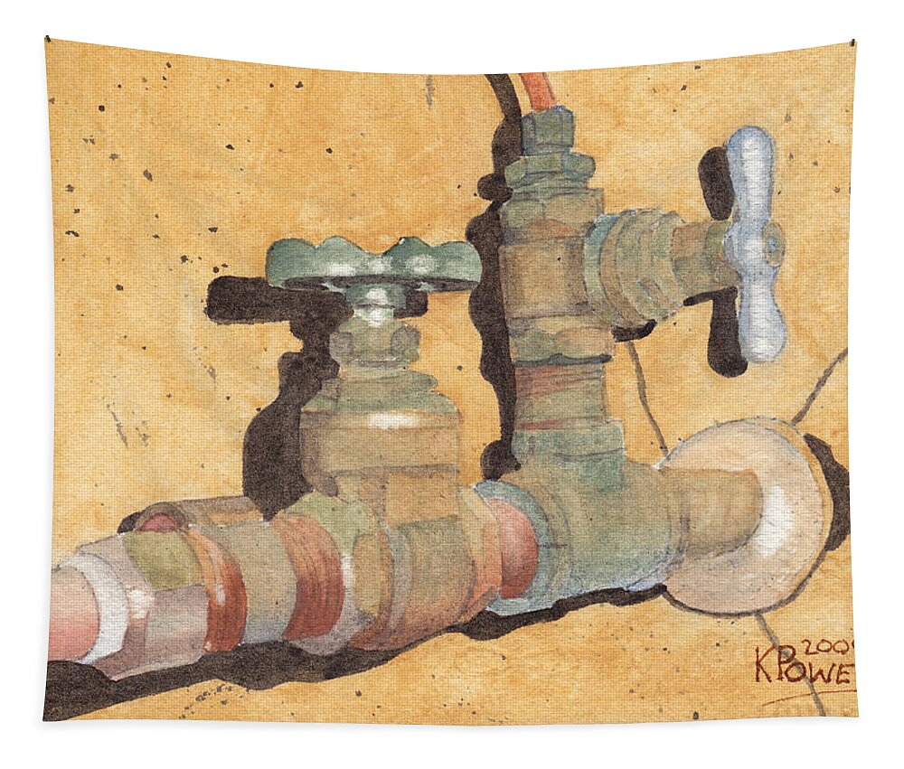 Plumbing Tapestry featuring the painting Plumbing by Ken Powers
