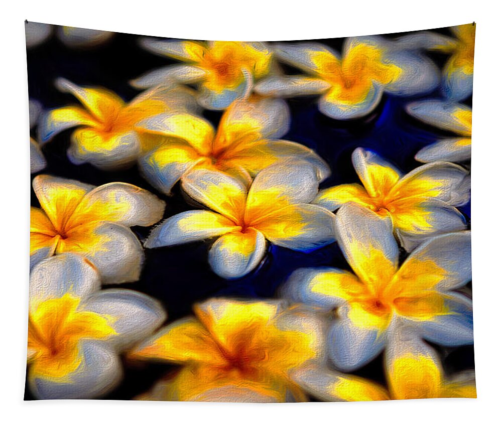 Plumeria Tapestry featuring the photograph Plumeria Afloat by Susan Rissi Tregoning