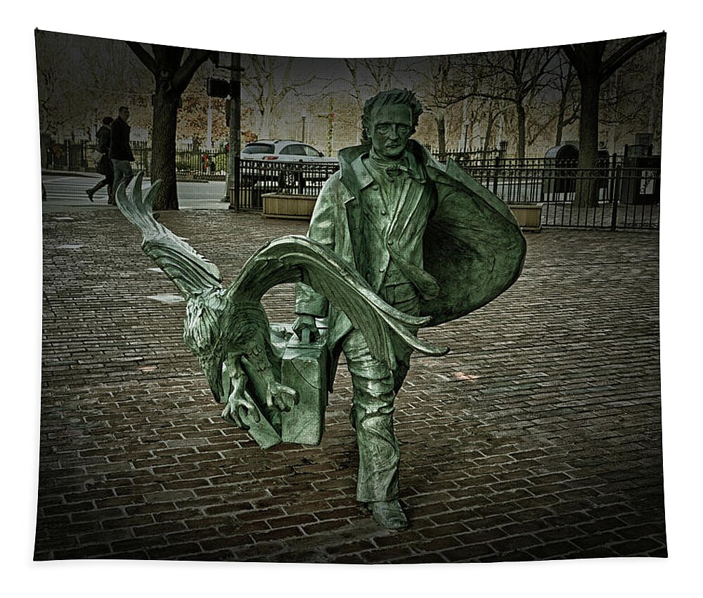 Boston Tapestry featuring the photograph Poe Returning to Boston by Mike Martin