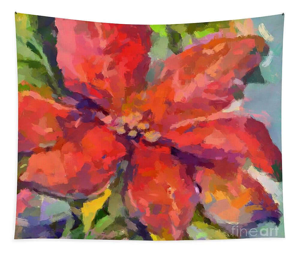 Still Life Tapestry featuring the painting Poinsettia by Dragica Micki Fortuna