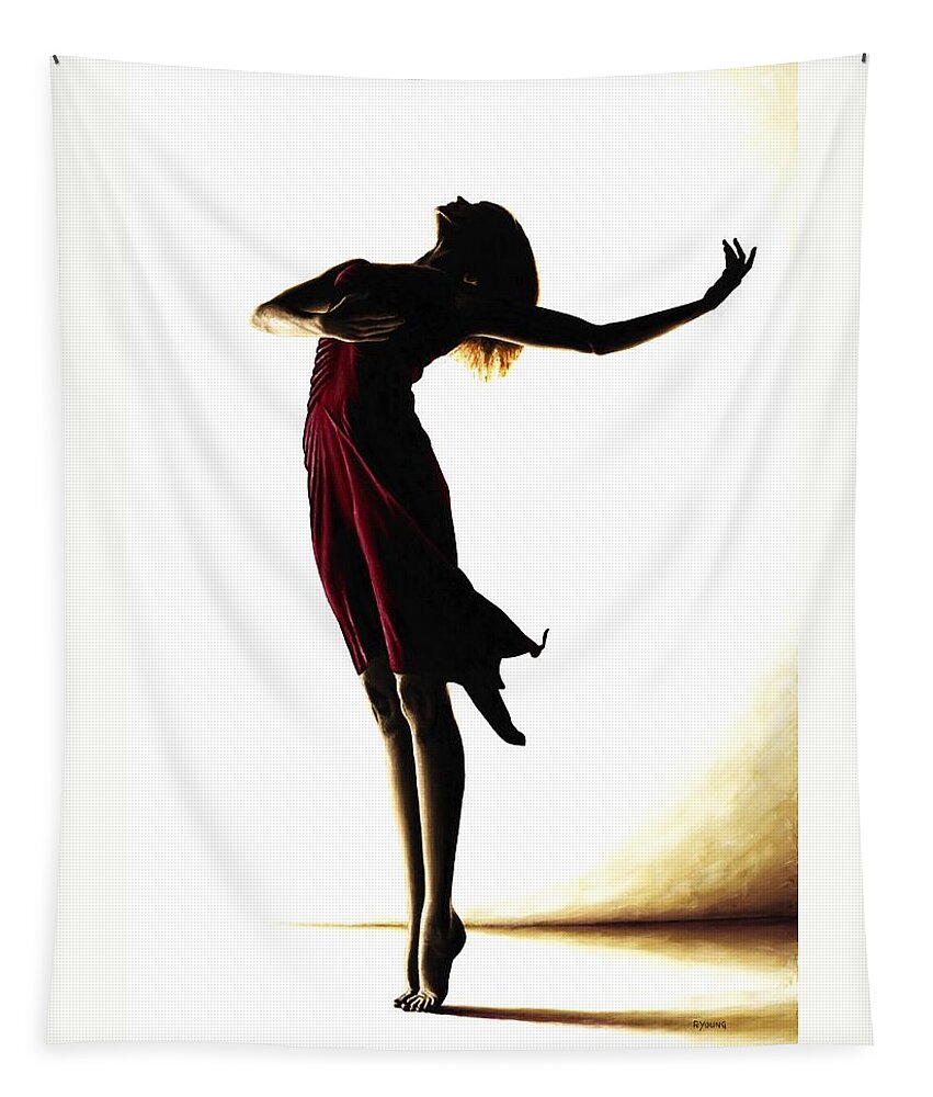 Ballet Tapestry featuring the painting Poise in Silhouette by Richard Young