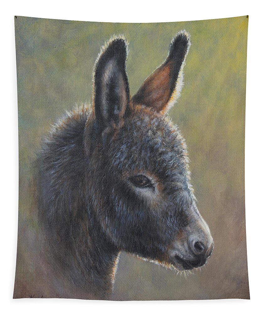 Donkey Tapestry featuring the painting Poncho by Kim Lockman