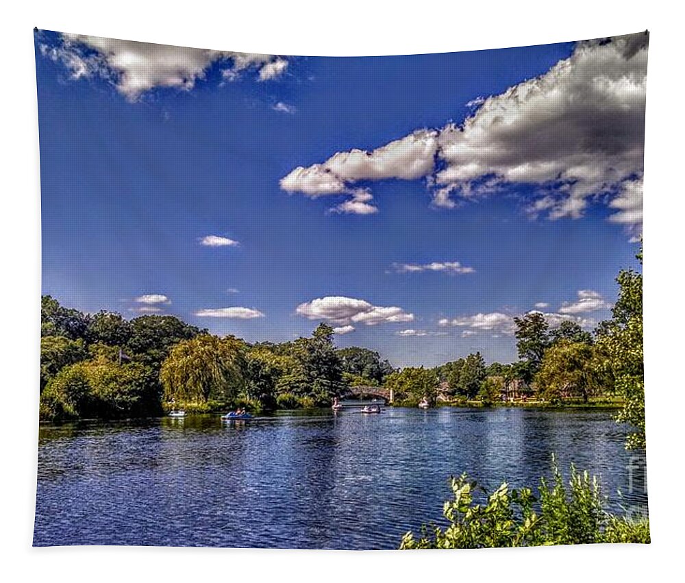 Verona Tapestry featuring the photograph Pond at Verona Park by Christopher Lotito