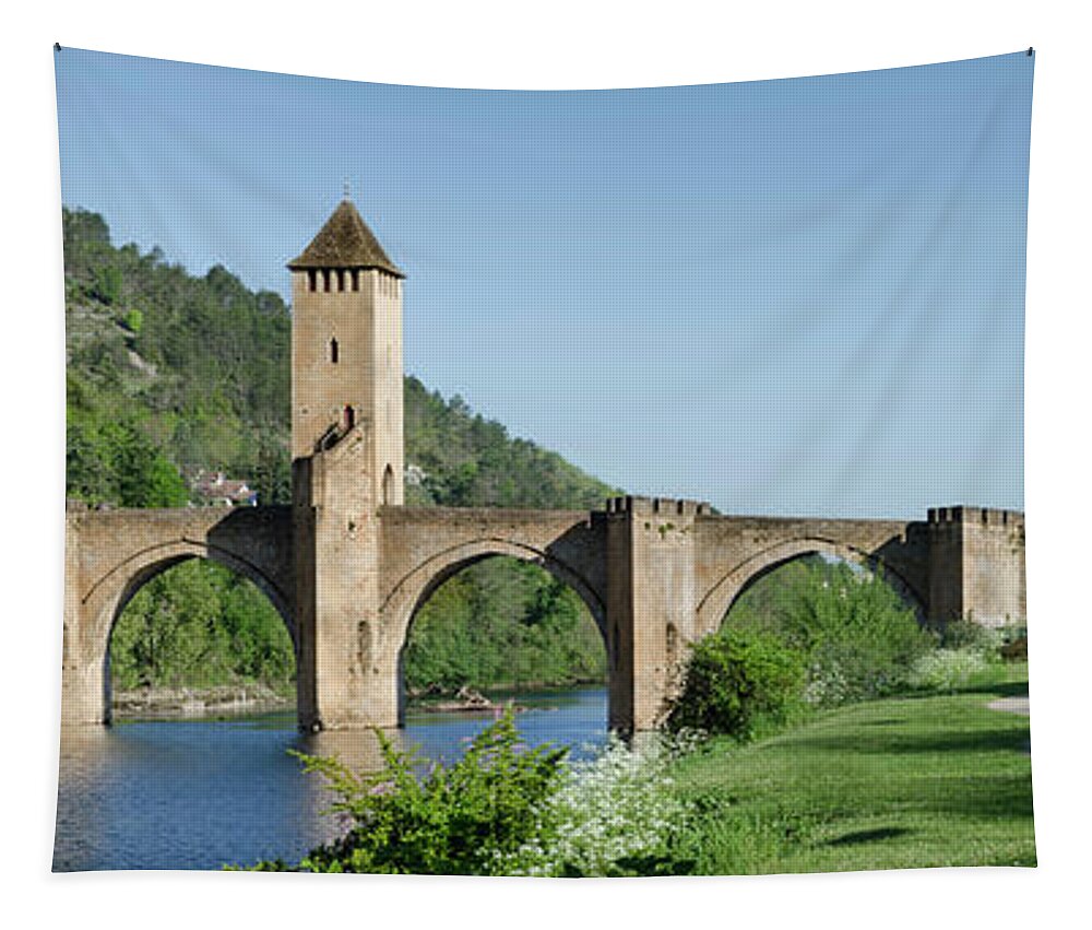 France Tapestry featuring the photograph Pont Valentre in Cahors by RicardMN Photography