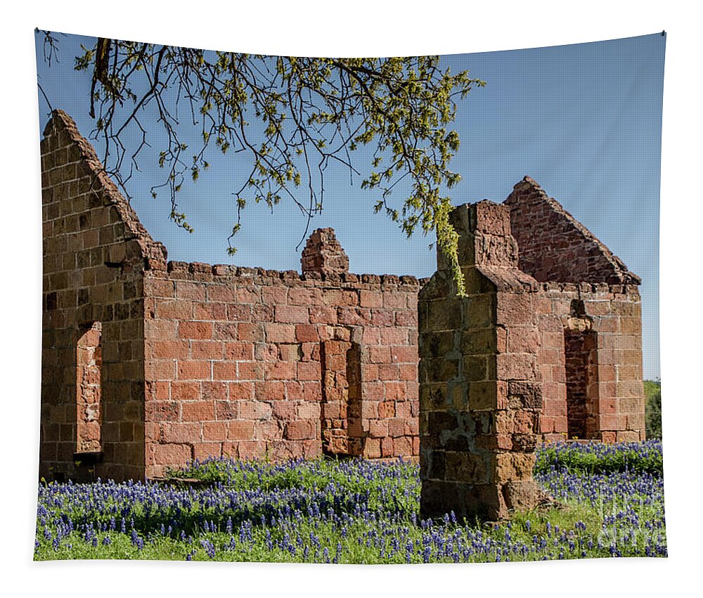 Places Tapestry featuring the photograph Pontotoc Ruins by Teresa Wilson