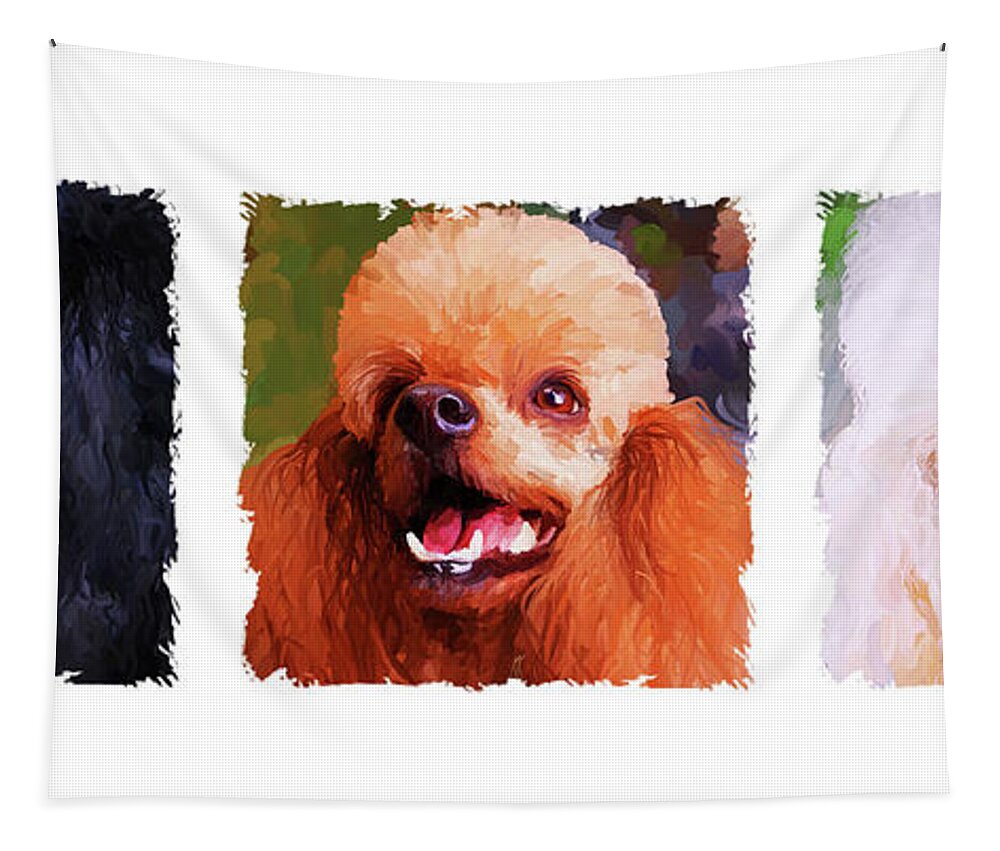 Poodle Tapestry featuring the painting Poodle Trio by Jai Johnson