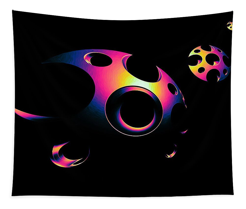 Surreal Tapestry featuring the digital art Pop Art Metallic Pods by Phil Perkins