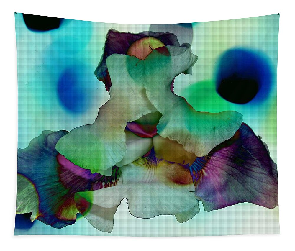 Pop Tapestry featuring the mixed media PopArt Iris by Stacie Siemsen