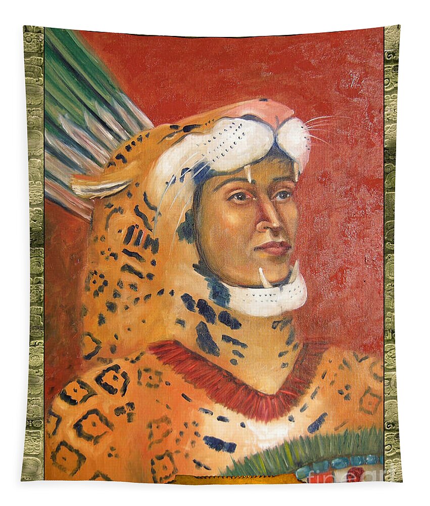 Popoca Tapestry featuring the painting Popoca Illustration by Lilibeth Andre