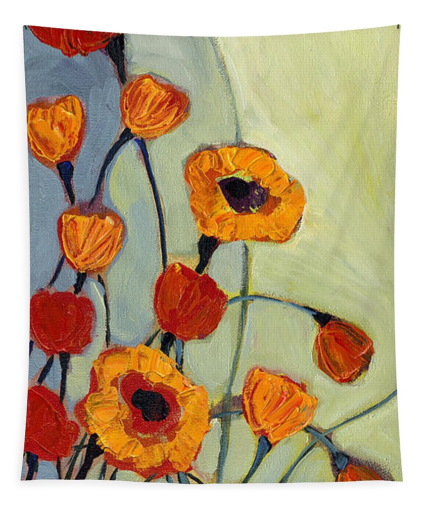 Poppy Tapestry featuring the painting Poppies by Jennifer Lommers