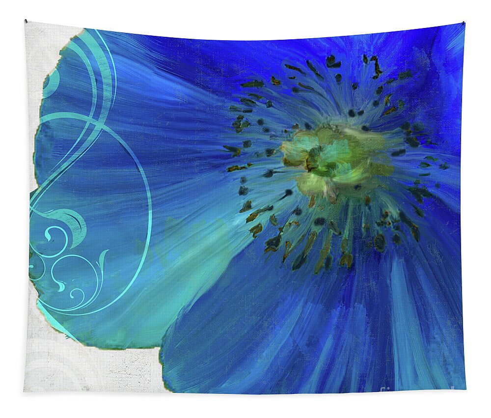 Poppy Tapestry featuring the painting Poppy Blues III by Mindy Sommers