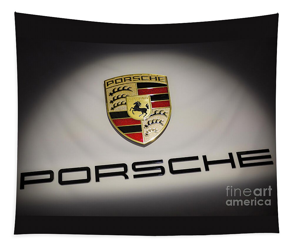 Porsche Logo Tapestry featuring the photograph Porsche Car Emblem by Stefano Senise