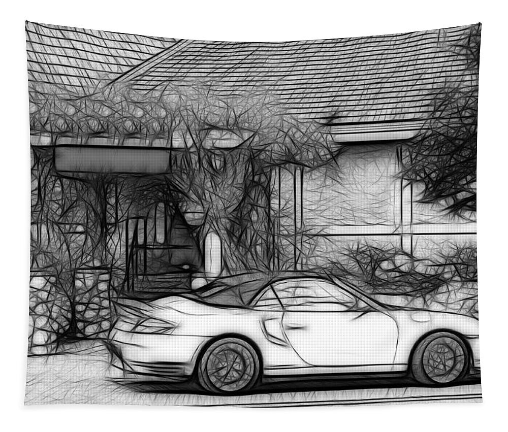 Porsche Tapestry featuring the photograph Porsche Sketch by Lawrence Christopher