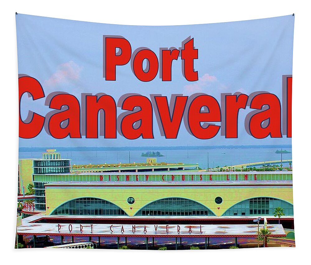 Postcard Tapestry featuring the photograph Port Canaveral Postcard by Robert Wilder Jr