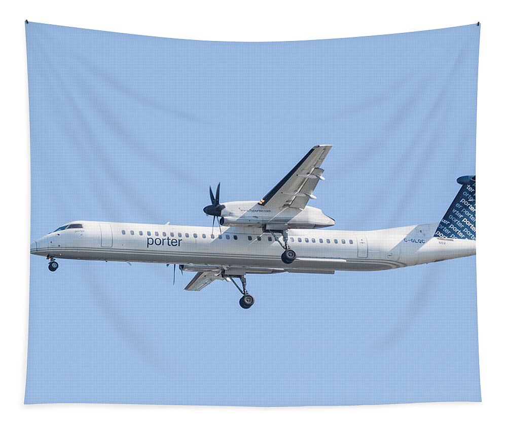 Porter Airlines Tapestry featuring the photograph Porter Airlines by Brian MacLean