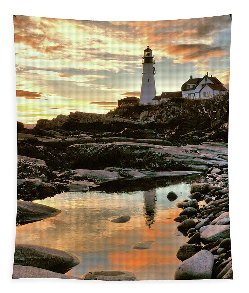 Portland Head Light Tapestry featuring the photograph Portland Head Light by Colleen Phaedra