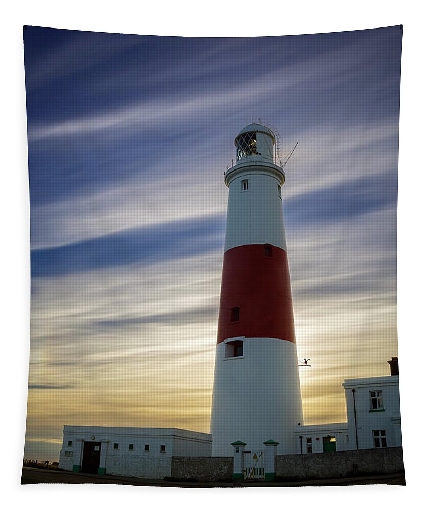 Portland Bill Lighthouse Tapestry featuring the photograph Portland Lighthouse at Sunset by Ian Good