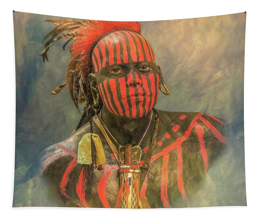 Portrait Of A Warrior Tapestry featuring the digital art Portrait of a Warrior by Randy Steele