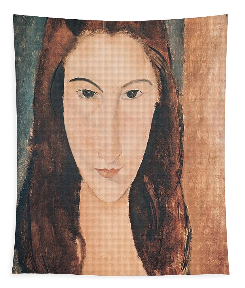 Portrait Tapestry featuring the painting Portrait of a Young Girl by Amedeo Modigliani