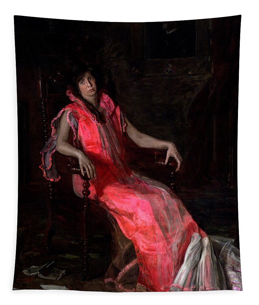 Thomas Eakins Tapestry featuring the painting Portrait of actress Suzanne Santje by Thomas Eakins