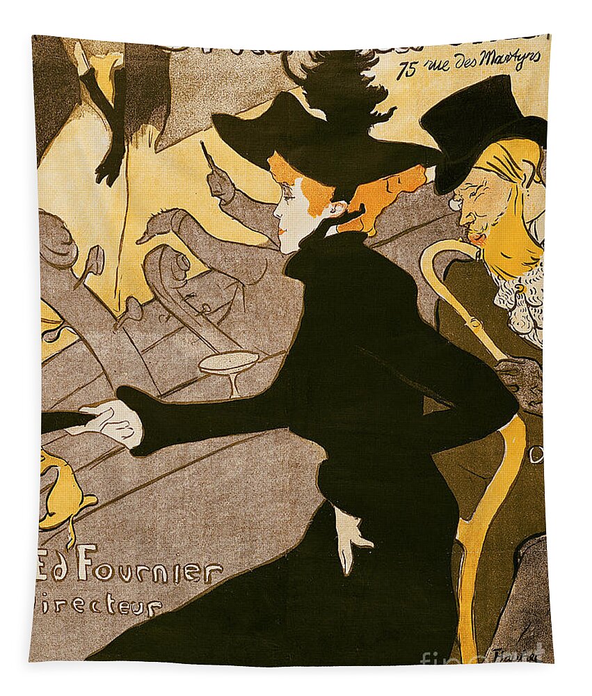Poster advertising Le Divan Japonais Tapestry by Henri de Toulouse Lautrec  - Fine Art America