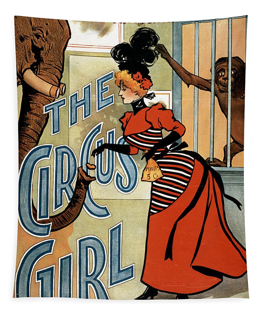 1897 Tapestry featuring the photograph Poster, The Circus Girl. by Granger