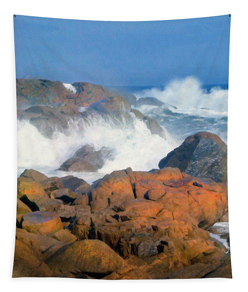Incoming Wave Tapestry featuring the photograph Pounding Surf by Frank Wilson