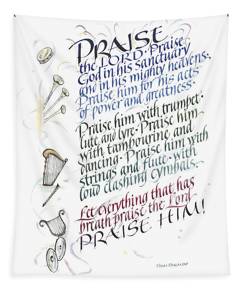 Achievement Tapestry featuring the painting Praise the Lord by Judy Dodds
