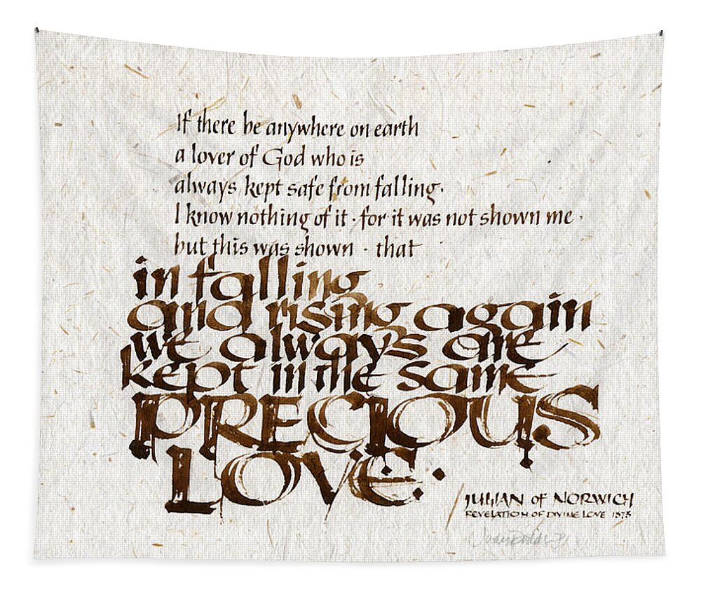 Julian Of Norwich Tapestry featuring the painting Precious Love by Judy Dodds